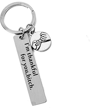 Schlüsselringe Edelstahl, Schlüsselanhänger Personalisiert Runde Und Lange Platte Gravur I'm Thankful for You.. Schlüsselanhänger Silber 1 Pcs