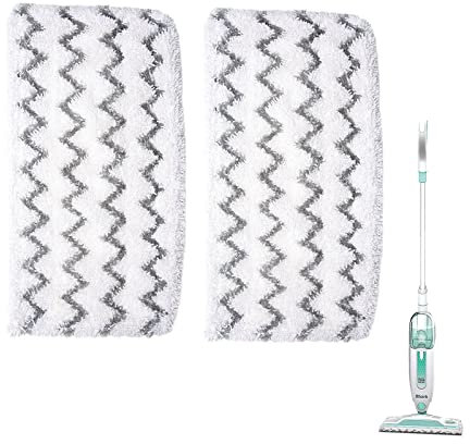 klaqian Dampfreiniger-Pads für Shark S1000 S1000A S1000C S1000WM S1001C waschbare Ersatz-Dampfmopp-Pads für alle harten Böden, 2 Stück
