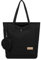JANSBEN Tasche Damen Shopper große-mit Münzbörsen Handtasche Schultertasche mit Reißverschluss Stoff Shopping Beuteltasche Tote Bag für Alltag und Schule Einkaufens Schwarz