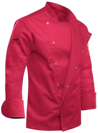 strongAnt Veste de Chef pour Homme avec Boutons-Pression - Manches Longues - Rose S