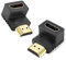 YAODHAOD 90 Degree HDMI Adapter Male to Female,2 Pack 90 and 270 Degree Upward Angle Converter 3D&4K HDMI L Shape Flat Extender for Wall TV