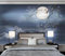 QEETapete Papier Peint Panoramique Fleurs et oiseaux de lune Papier Peint Nature Intissé Murale Chambre Salon Murales 300x210cm