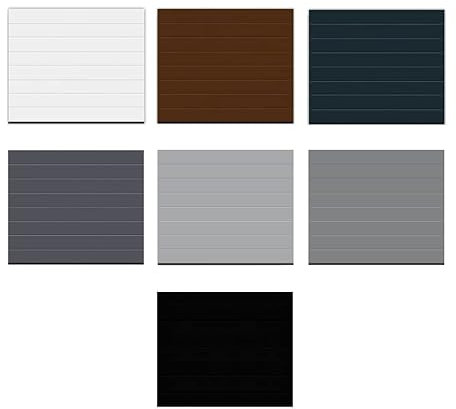 Sektionaltor Aktion RenoMatic 2026 inkl. Antrieb + Handsender - M-Sicke - Woodgrain - LPU 42 (gedämmt) - alle Größen (2500 x 2000 mm, Weißaluminium (RAL 9006))