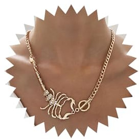 Wendalern Punk Skorpion Choker Halskette Gebogene Bar Zodiac Halsband Halskette Übertrieben Diamant Skorpion Kette Verschluss Halskette Kostüm Halloween Angabe Skorpion Halskette Schmuck Für Frauen