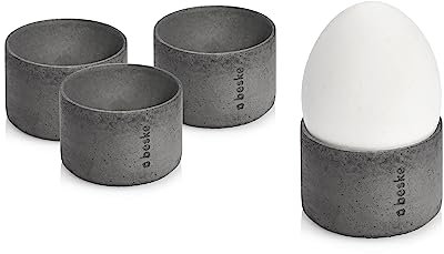 Eierbecherset 'Capa Parva' dunkelgrau (4er Set | 3 cm hoch) | Beske-Manufaktur | Beton Eierbecher für alle Eiergrößen | handgefertigt in Deutschland | 4er Set