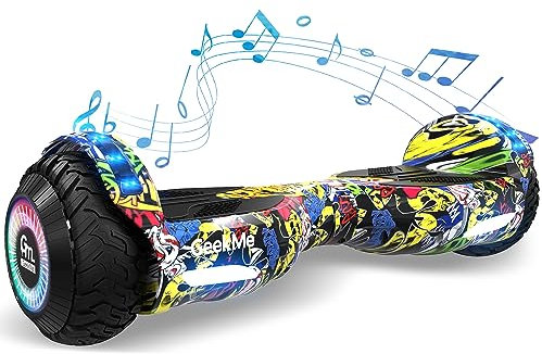 GeekMe Hoverboards 6,5 Zoll Dualmotorräder, Selbstausgleichende Hoverboards mit LED-Licht, Smart Bluetooth, Selbstausgleichendes System, Geschenke für Kinder