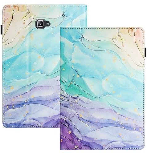 LSPCASA Funda para Samsung Galaxy Tab A 10.1 (2016) SM-T580/T585 PU+TPU Funda Galaxy Tab A 2016 Activación/Suspensión Automática Funda Tablet Galaxy Tab A 2016 Pintura al óleo