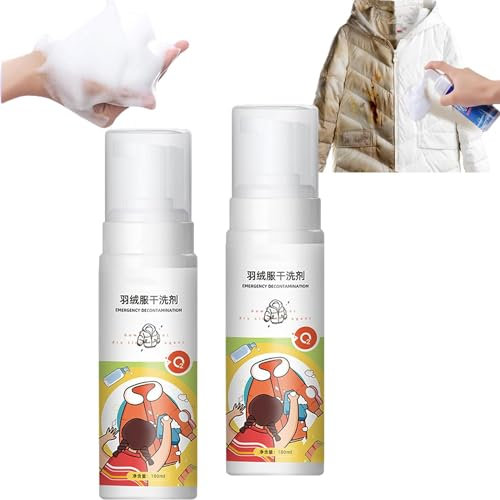 Down Jacket Foam Dry Cleaner,Dry Cleaning Agent For Winter Coats,Down Jacket No-rinse Detergent Spray, Down Wash Detergent, Water Free Dry Cleaning Spray Down Jacket Wash Detergent (2Pcs)