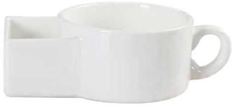 Retorno Soup and Biscuit Mug, Mug with Cake Holder - Microwave Safe Ceramic Mug Cereal Bowl,Portable Veggie Snack & Dip Cup Kitchen Gadgets, Coffee Cups with Handles for Soup and Sandwich