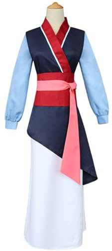 Foanja Mulan Kostüm Damen Cosplay Hua Mulan Hanfu Kung Fu Outfit Anzug für Dress up Halloween Karneval Geburtstag Party Verkleidung Fancy Costume