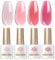 Born Pretty UV Nagellack Milky Jelly Milchig Nude Rosa - Gel Nagellack UV Natur Kristall Transparent UV Lack Rosy Aura Maniküre und Nagelkunst DIY zu Hause 4PCS