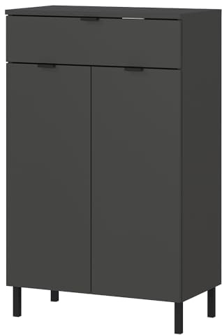 Lomadox Badezimmer Kommode Badkommode Badschrank Badezimmerschrank Midischrank Graphit 60x97,1x33,7 cm