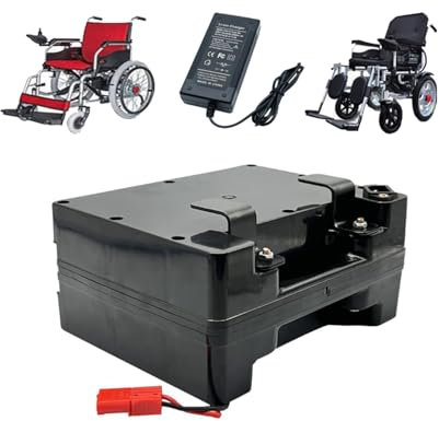 HJGHY 24 Volt Electric Wheelchair Lithium Battery Pack 24V 20Ah 25Ah 30Ah Lithium Rechargeable Battery Lead Acid Replacement Batteries with Charger,24V,25Ah