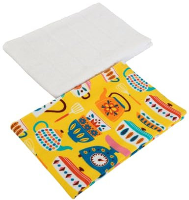 Maisonette Vintage-Design Küchentücher (40x60 cm, 2er-Pack) - 100% Baumwolle Spüllappen & Geschirrtücher - Digital Bedruckte & Farbenfrohe Handtücher