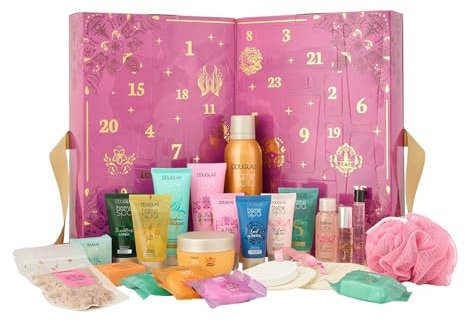 DOUGLAS Adventskalender 2024 - Home SPA Pflege Body Car Kalender für Frauen Damen - 24 Geschenke Türen (Pink)
