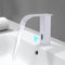 Wasserhahn Bad Infrarot Automatisch Sensor Wasserhahn Bad Berührungsloser Waschtischarmatur Edelstahl Wasserhahn Heiß und Kaltwasserhahn Batteriebetrieben Höhe 18cm Weiß