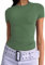 Cuptacc Tshirt Damen Sommer Rundhals Tee Shirts Slim Fit Casual Skims Dupe Tight Tops Yoga Kurzarm Top Damen Grün S