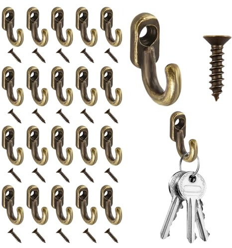 SYHSYC 20 Mini Mini Eisen-Haken, Deko-Haken aus Eisen in Bronze – Dekohaken und Bilderhaken für kreative Anwendungen bilderhaken zum schrauben Bilder-Haken und Dekoration