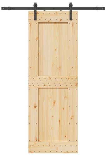 vidaXL Porta Scorrevole con Set Hardware 85x210 cm Legno Massello Pino