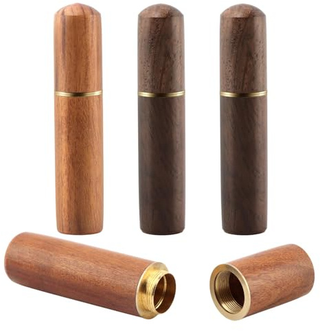 Saycker Zahnstocherhalter, tragbare Holz-Zahnstocherbox, Mini-Zahnstocherbox, kleiner Zahnstocherspender, zur Aufbewahrung von Zahnstochern, Nadeln, Pillen, Perlen, Ohrlöffeln, Wattestäbchen und