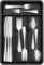Lifewit Small Cutlery Tray, 31.5x19.8cm Cutlery Drawer Organiser, Utensil Holder for Kitchen Storage Spoon Fork Knives,4 Compartments,Black
