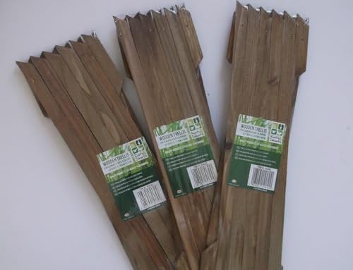Lot de 3 treillis de jardin extensibles en bois marron foncé extensible jusqu'à 150 x 30 cm