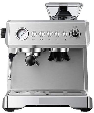 GLJTUO Cafetera Espresso Semiautomática con Bomba De 20 Bares De Presión, Molinillo Y Vaporizador De Leche.