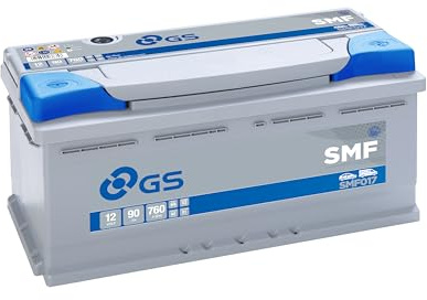 GS SMF017 12V 90Ah 760 CCA Maintenance Free Car, Truck & Van Battery | State of Charge Indicator, Leak-Proof Design, Integrated Carrying Handle, 40,000 Engine Starts