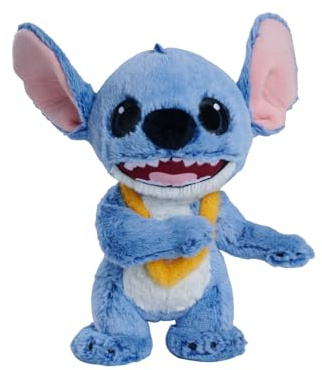 Simba Disney Stitch Live Action Plüsch mit Lei-Kette – originalgetreue Plüschfigur, stehend, weiches Kuscheltier für Babys & Kinder, 25 cm, ab 0 Monaten