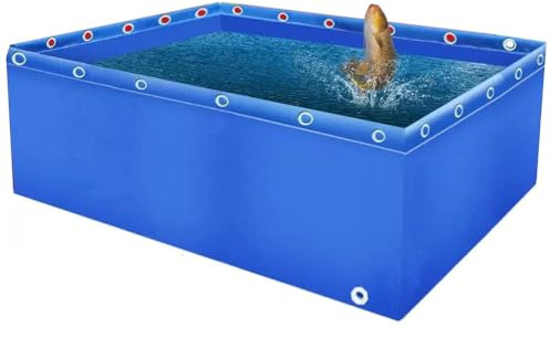 Großer PVC Aquarium Pool Teich - Multifunktionale Leinwand mit Ablassventil für Wasserspeicher & Gartenbewässerung 400x200x100cm - Ideal für Fische & Pflanzen