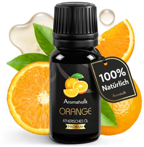 Orangenöl BIO 100% natürlich 10 ml - Ätherisches Öl für Diffuser, Duftlampe & Raumduft, Duftöl für Aromatherapie, Massage, Wellness, Spa und Sauna Aromaholik