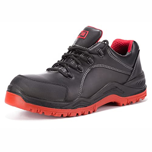 BLACK HAMMER Sicherheitsschuhe Herren S3 SRC leicht Stahl Zehenkappe Arbeitsschuhe Fußgelenk Wasserdicht Arbeitsschuhe knöchelhoch Sicherheitsstiefel Wanderschuhe 7007