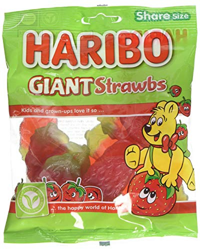 HARIBO Giant Strawbs 1.7kg, bulk sweets, 140g pack of 12