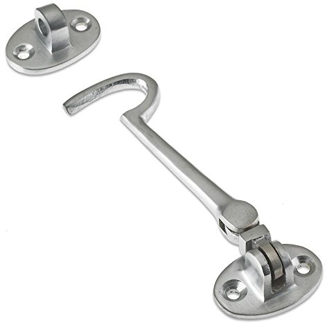 Dzina Silent Cabin Hook & Eye Satin Chrome Gate Hook and Eye 100mm