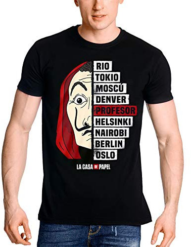 Casa de Papel T-Shirt pour Homme, Noir, XXL