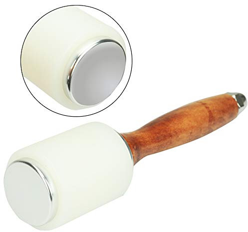Leathercraft Nylon Hammer,Leather Mallet Cowhide Sew DIY Leathercraft Wooden Mallet with Wood Handle,Leather Carving Hammer