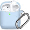 Oielai for Airpods Cases, [Front LED Visible ]Waterproof Protective Cover Cute Silicone Case Skin with Keychain Compatible with Apple Airpods 2 & 1, Lilac