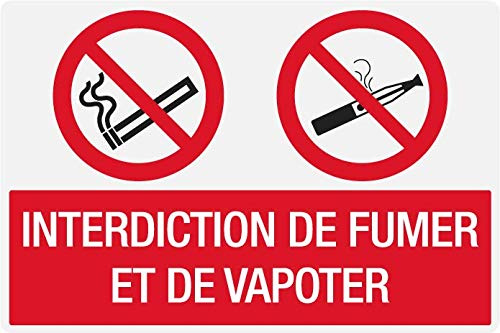 Supstick Panneau PVC Diamètre 15x15cm Interdit de Fumer et Vapoter, Résistant aux Conditions Climatiques, Polyvalence des Accroches, Fabrication 100% Française, Style Minimaliste