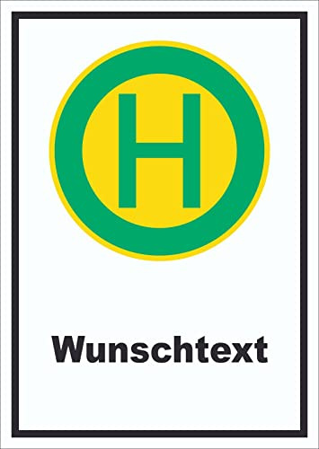 HB-Druck Schild Haltestelle mit Wunschtext hochkant A6 (105x148mm)