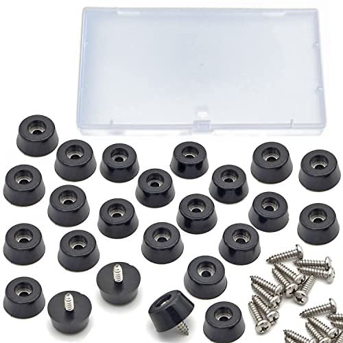MEISO 24 Stück Gummifüße Schneidebretter, Weiche Runde Gummifüße Rubber Feet Screw Gummifüße Schraubbar Möbel Elektronik Haushaltsgeräte für Stuhlfuß Möbel Tisch Chair Deckt Boden Protektoren