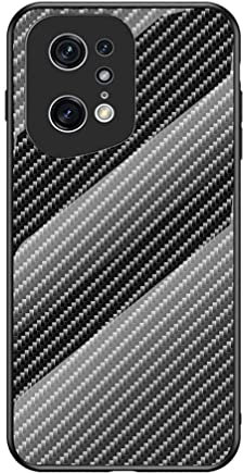 BRAND SET Coque de téléphone pour OPPO Find X5 Pro 5G en fibre de carbone marbre verre trempé personnalisée pour OPPO Find X5 Pro 5G-Noir