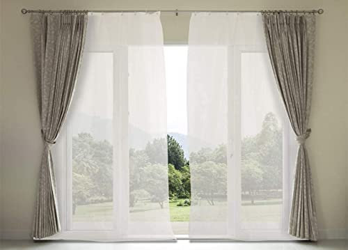 Moustiquaire avec anneaux pour porte fenêtre avec frange Retina Fitta montage facile pour intérieur, extérieur, protection contre les insectes moustiques porte fenêtre salon chambre 150x250 cm blanc