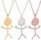 Leikedun Lustige Doodle Halskette, 3 Stück Lustige-Finger-Halskette, Personalisierte Kette mit Anhänger für Herren Damen Jungs, Finger Gesten Partner Kette(Silver+Gold+Roségold)