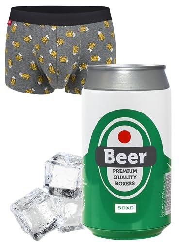 soxo Canette Calecon Homme Boxer Cadeaux Hommes Coton Cadeau Slip Original Gadget M Beer