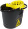 CABLEPELADO Cubo Fregona señal Advertencia Escurrefacil - Menos Esfuerzo para Fregar y escurrir - 15 litros - PP5 - Resistente - Fabricado en España Color Negro y Amarillo