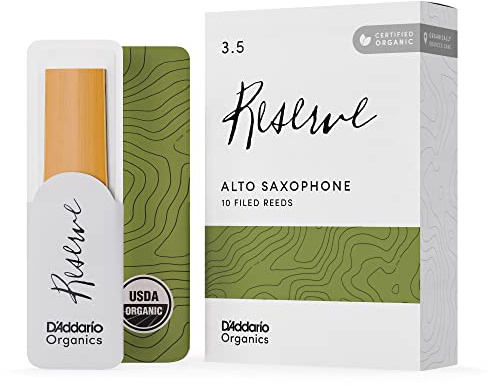 D'Addario Organic Reserve Alto Sax Reeds Strength 3.5, 10-Pack | Organic Reserve alto sax reeds deliver refined tone, precise response, consistent strength and reliable performance.