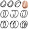 Kakonia 20G Nasenpiercing Ring 316L Edelstahl Doppel Nasenring Piercing Knorpel Reifen Septum Piercing Helix Tragus Lippenpiercing Spiral Nasenpiercing Nostril Piercing Ring, Schwarz