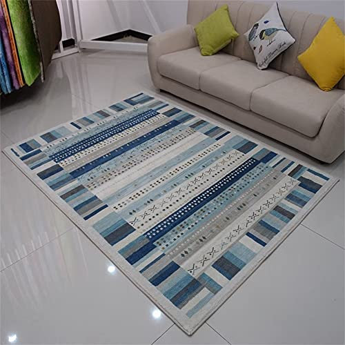 RUGMRZ Spielteppich 200x250cm Anti Rutsch Teppich Einfach zu reinigen Blaue Wohndekoration rechteckiger Wohnzimmerteppich waschbar Kurzflor