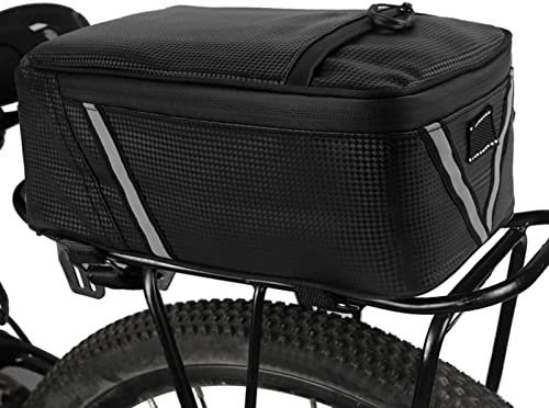 CalmGeek Fahrradlenkertasche Radfahren Fahrrad Vorderrohrtasche Fahrradtasche Umhängetasche Tragetasche (Schwarz-1)