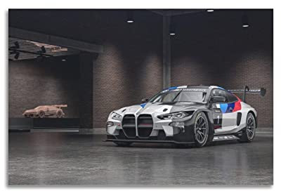 KYNA Rennauto für BMW M4 GT3 Sportauto-Poster, dekoratives Gemälde, Leinwand, Wandposter und Kunstbild, modernes Familien-Schlafzimmer, 30 x 45 cm
